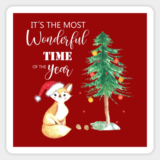 It's the most wonderful time of the year christmas fox and tree Sticker by LatiendadeAryam